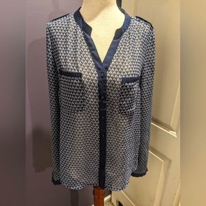 Geometric chiffon blouse